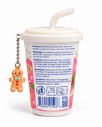 Back of the Gingerbread mini wipes cup showing directions, warnings, cautions, ingredients, barcode, and disposal illustrations
