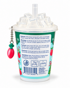 Back of the Apple Christmas Tree mini wipes cup showing directions, warnings, storage instructions, ingredients, and barcode
