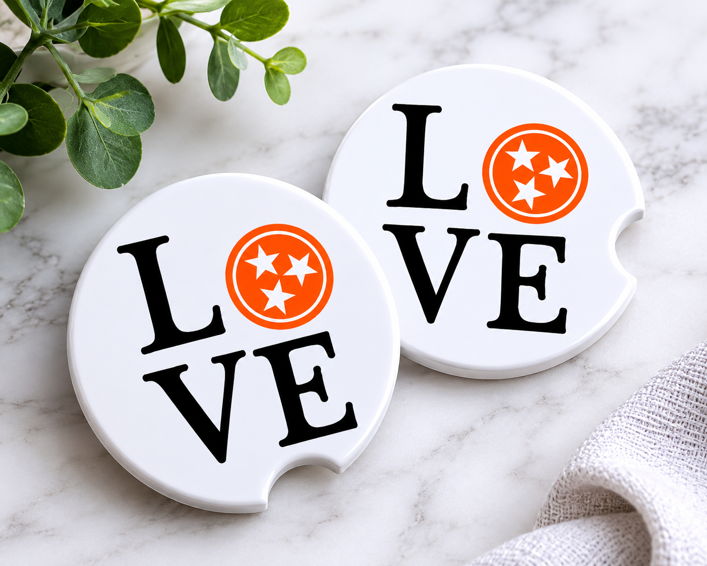 Love Tennessee Car Coaster Set