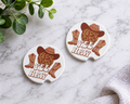 Yee Haw Disco Ball car coasters with cowboy hat disco ball and floral boots design
