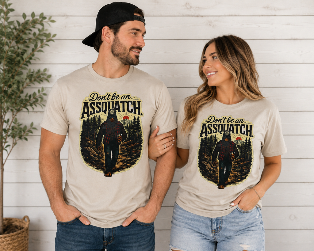 Don't Be an Assquatch Graphic Tee in natural sand